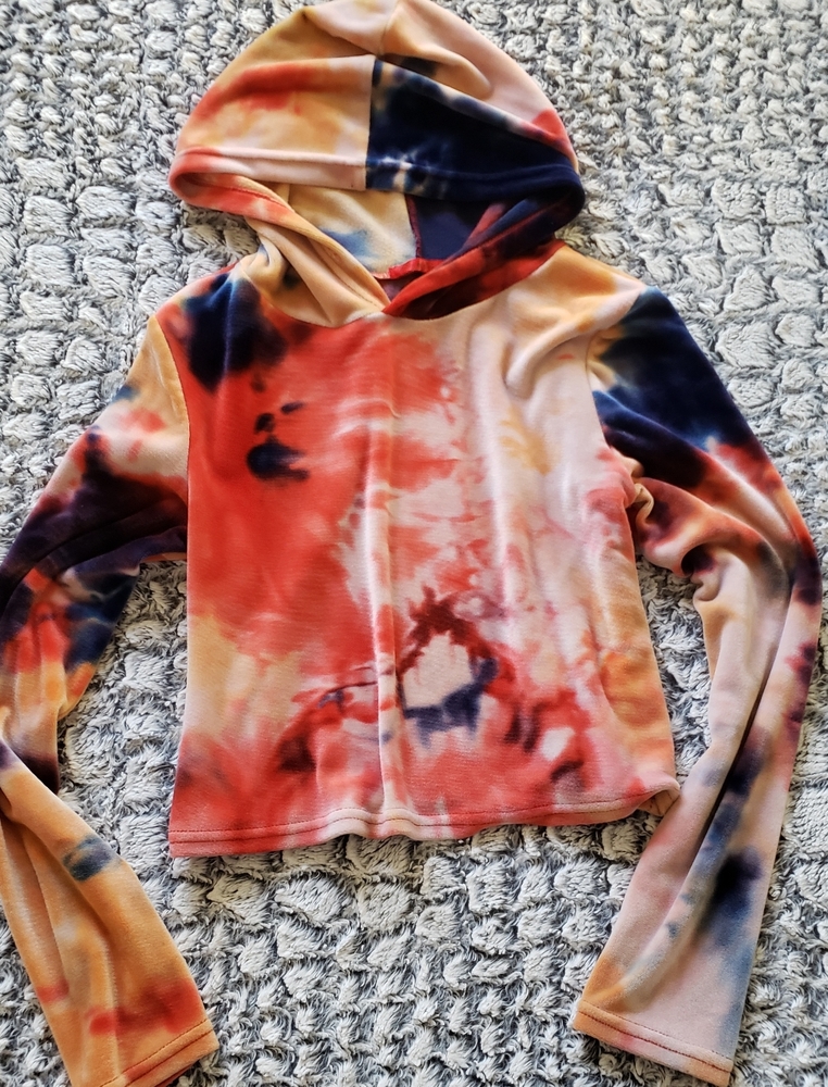 Velvet crop hoodie